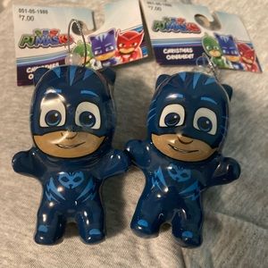 PJ Masks Christmas Ornaments Set/Two‎ Holiday Decor FLAWS READ